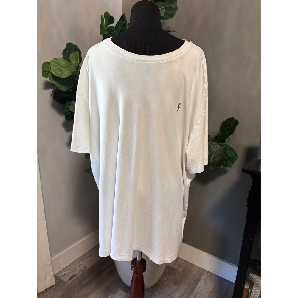 Polo Ralph Lauren Mens White Cotton Short Sleeve Pony Logo T-Shirt Size 4XB